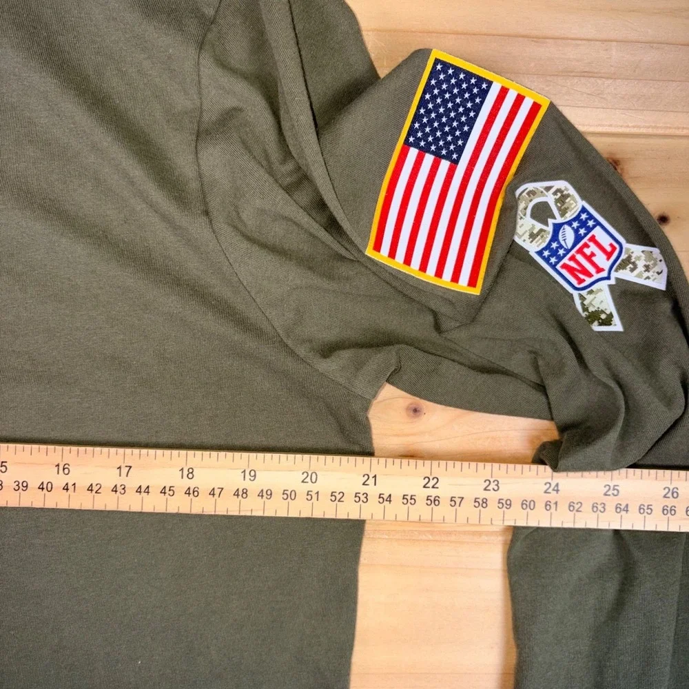 Nike NFL Las Vegas Raiders Shirt Mens Medium Green Salute to Service Long Sleeve